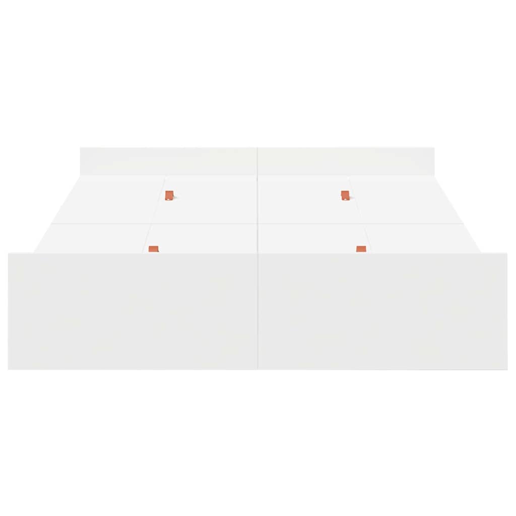 Seng med opbevaring med dør Hvid 120 x 190 cm Konstrueret træ