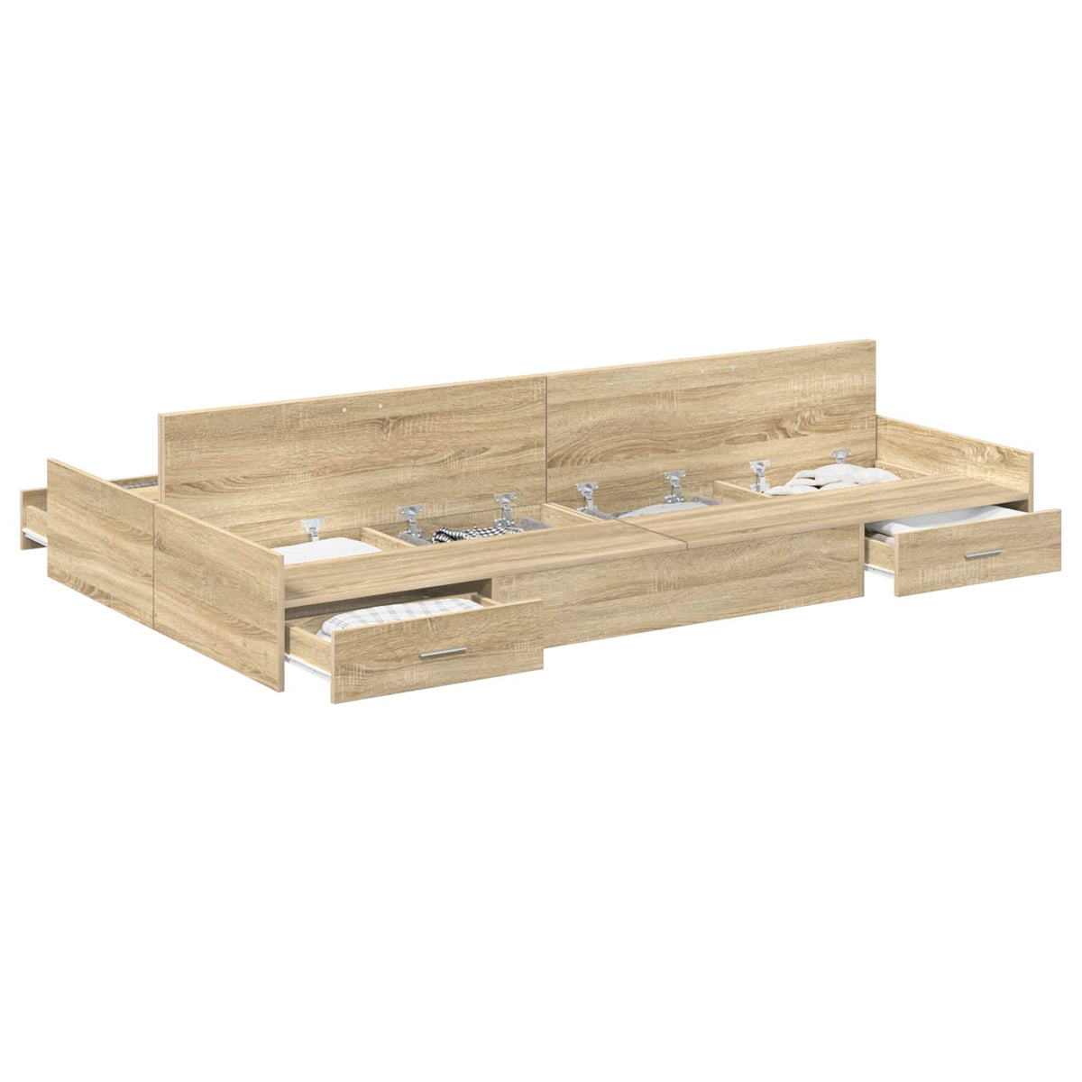 Seng med opbevaring Sonoma eg 120 x 190 cm Konstrueret træ