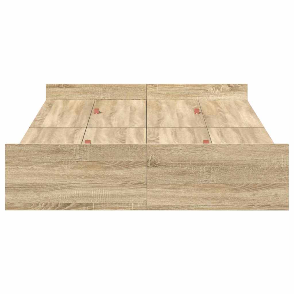 Seng med opbevaring Sonoma eg 120 x 190 cm Konstrueret træ