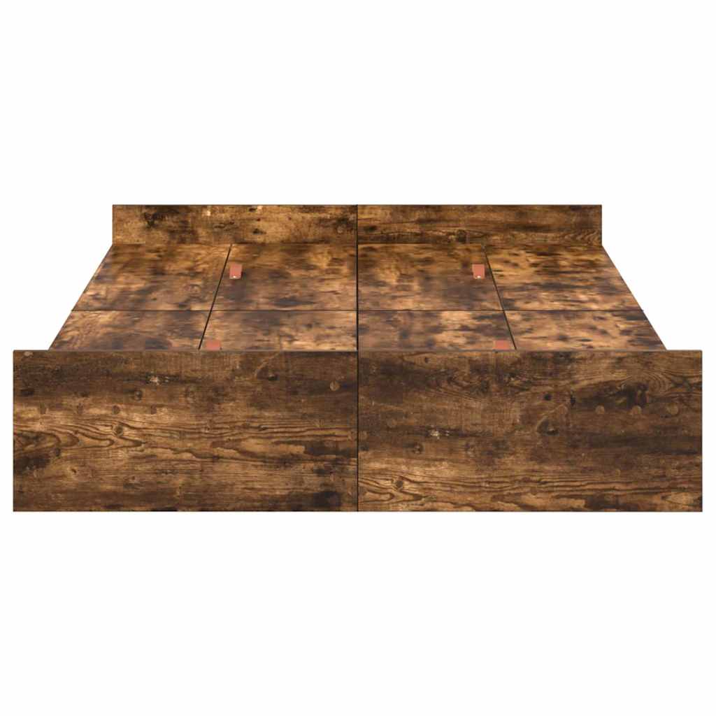 Seng med opbevaring Røget eg 120 x 190 cm Konstrueret træ