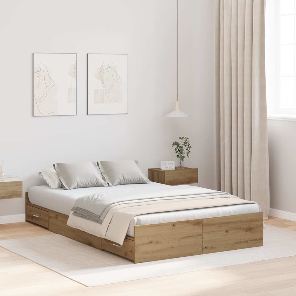 Seng med opbevaring Artisan Egetræ 120 x 190 cm Konstrueret træ