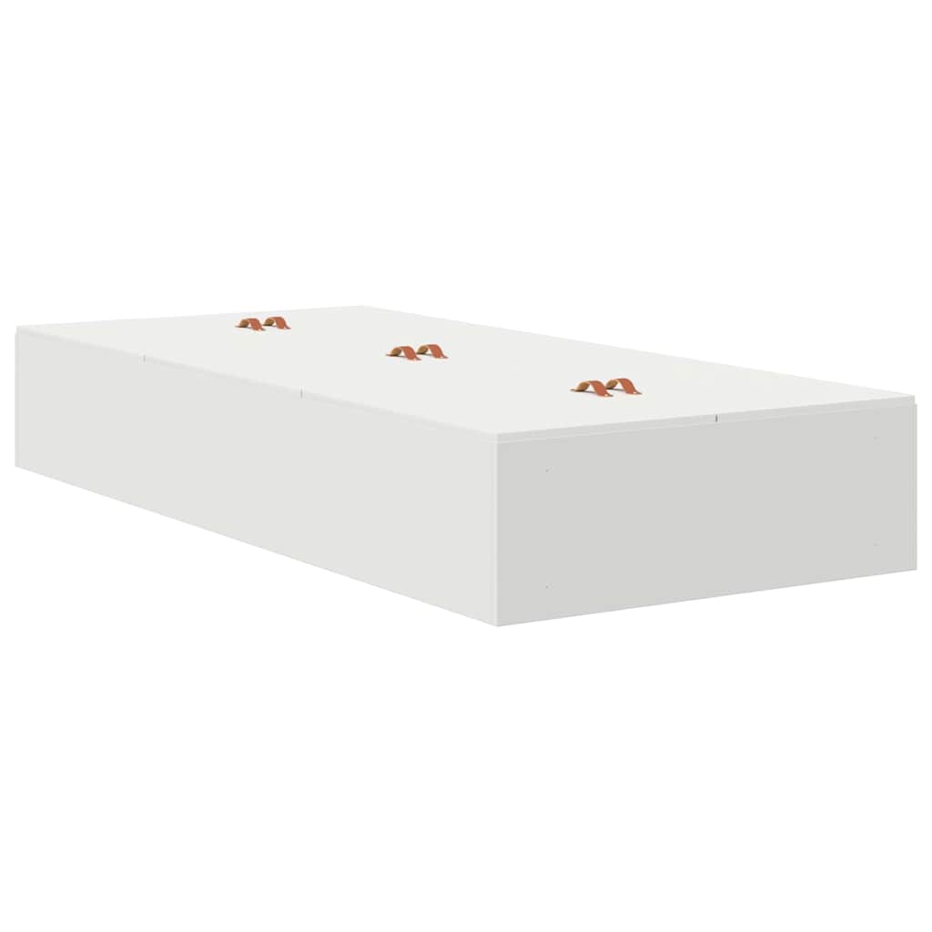 Seng med opbevaring med dør Hvid 80 x 200 cm Konstrueret træ