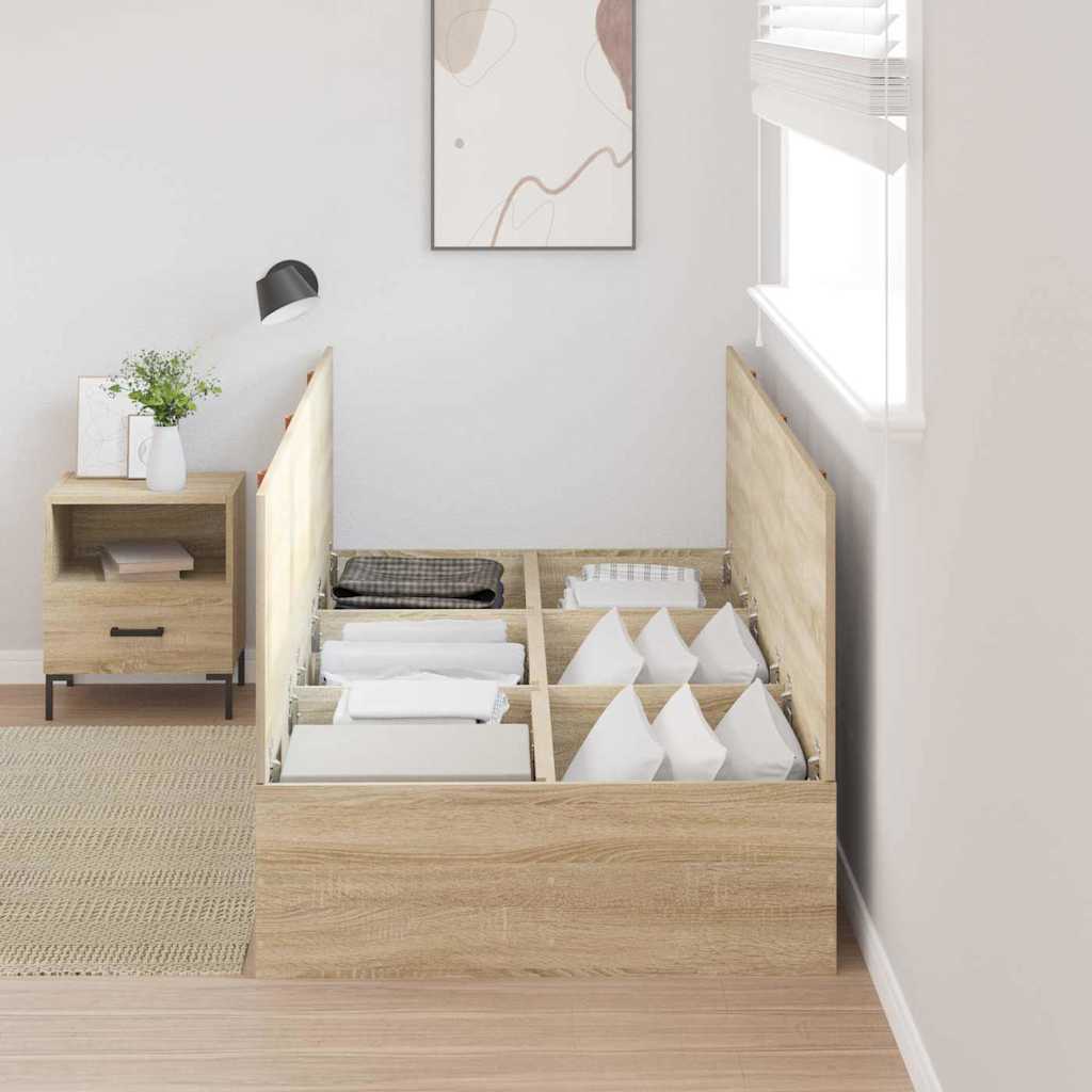 Seng med opbevaring Sonoma eg 90 x 200 cm Konstrueret træ