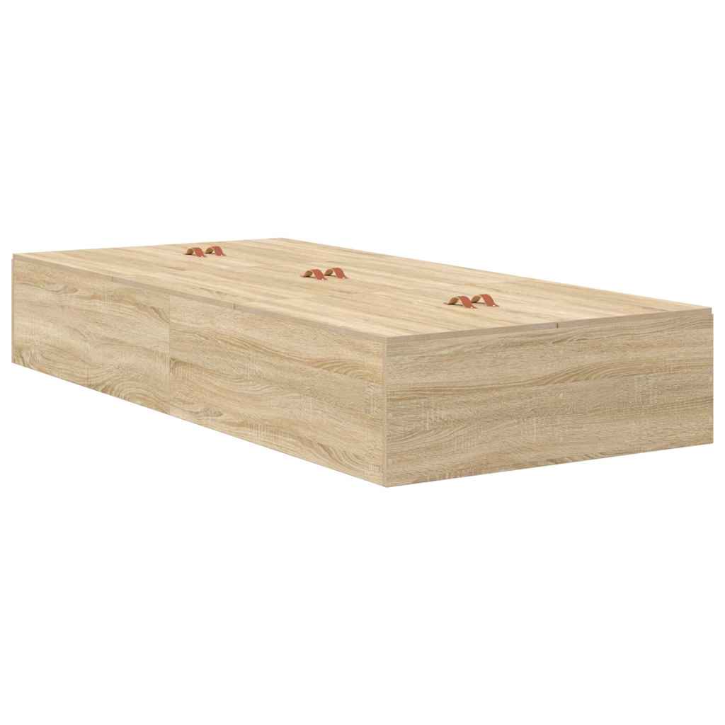 Seng med opbevaring Sonoma eg 90 x 200 cm Konstrueret træ