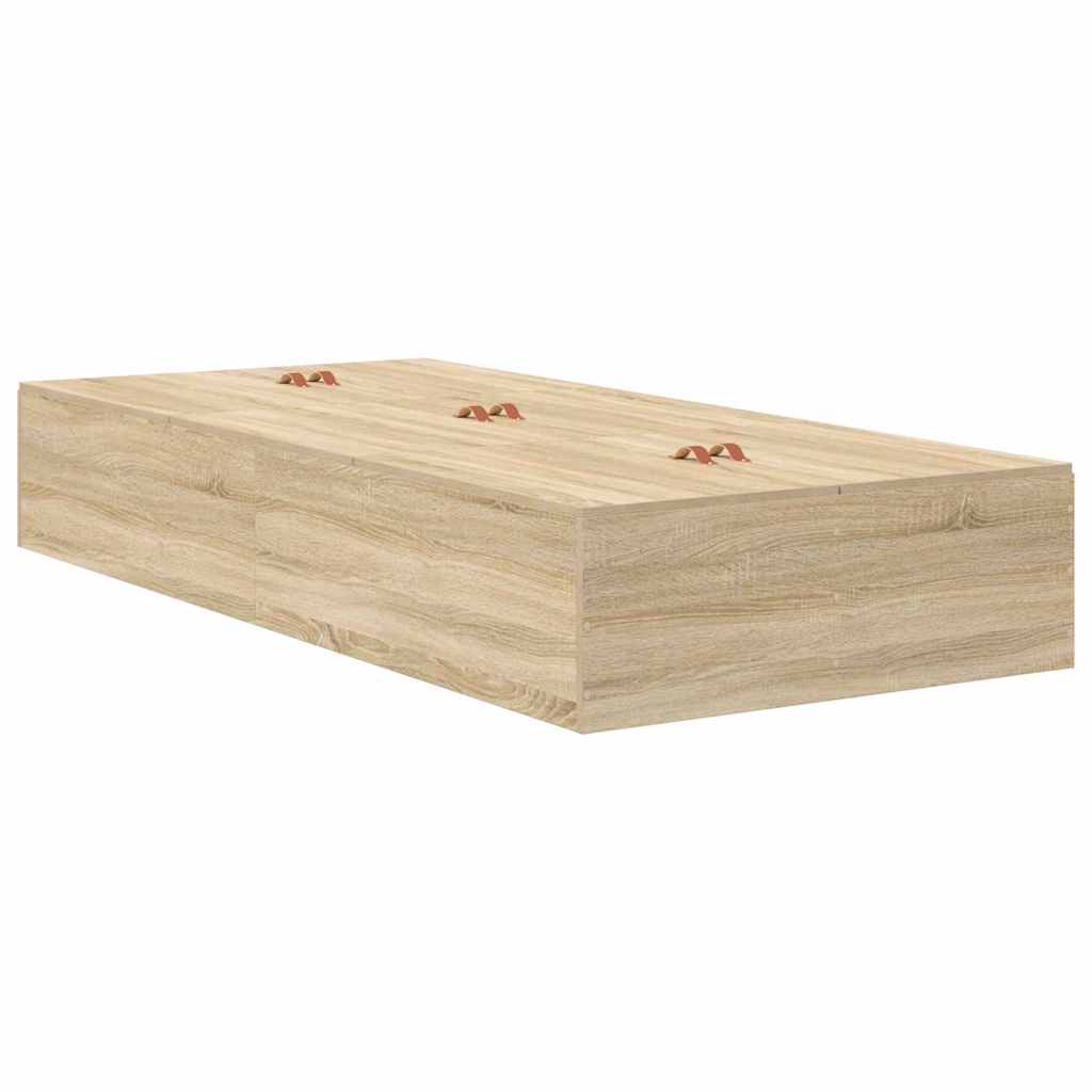 Seng med opbevaring Sonoma eg 90 x 200 cm Konstrueret træ