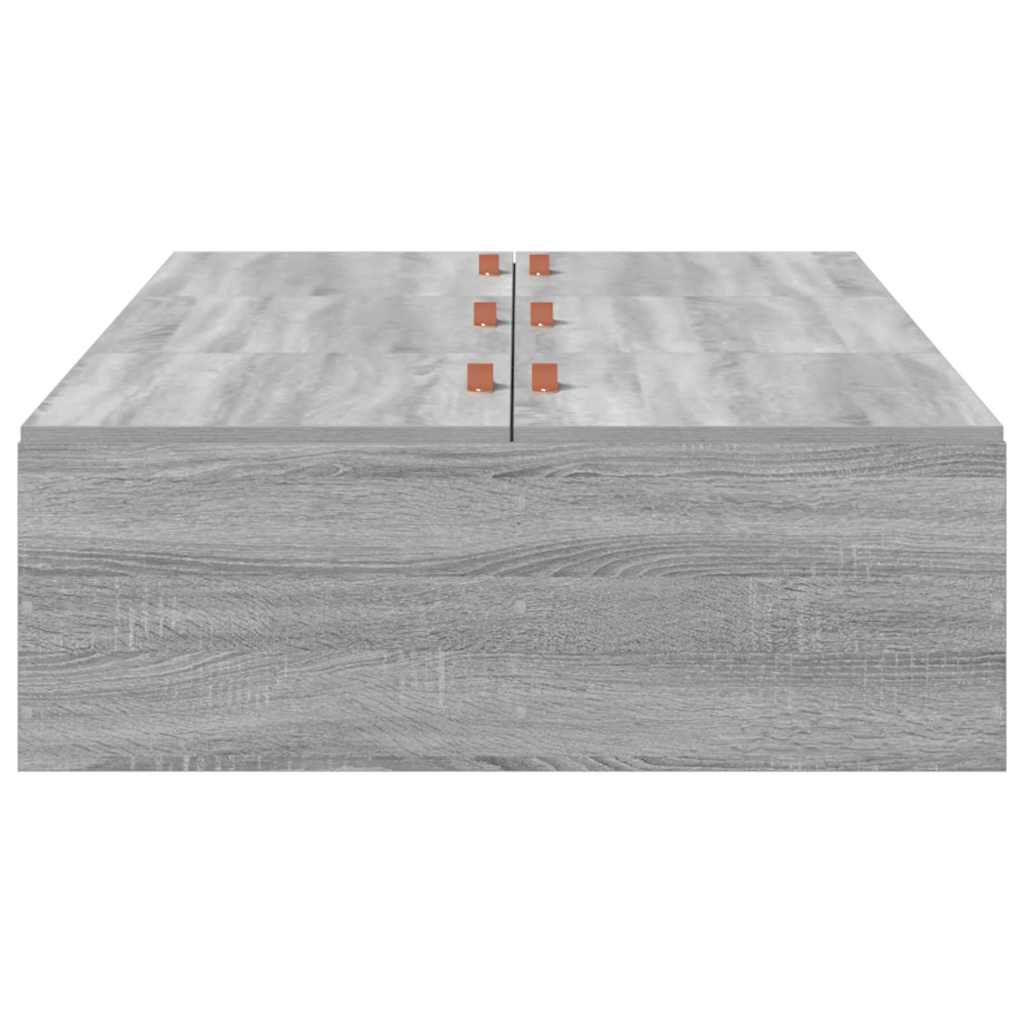 Seng med opbevaring Grå Sonoma 90 x 200 cm Konstrueret træ
