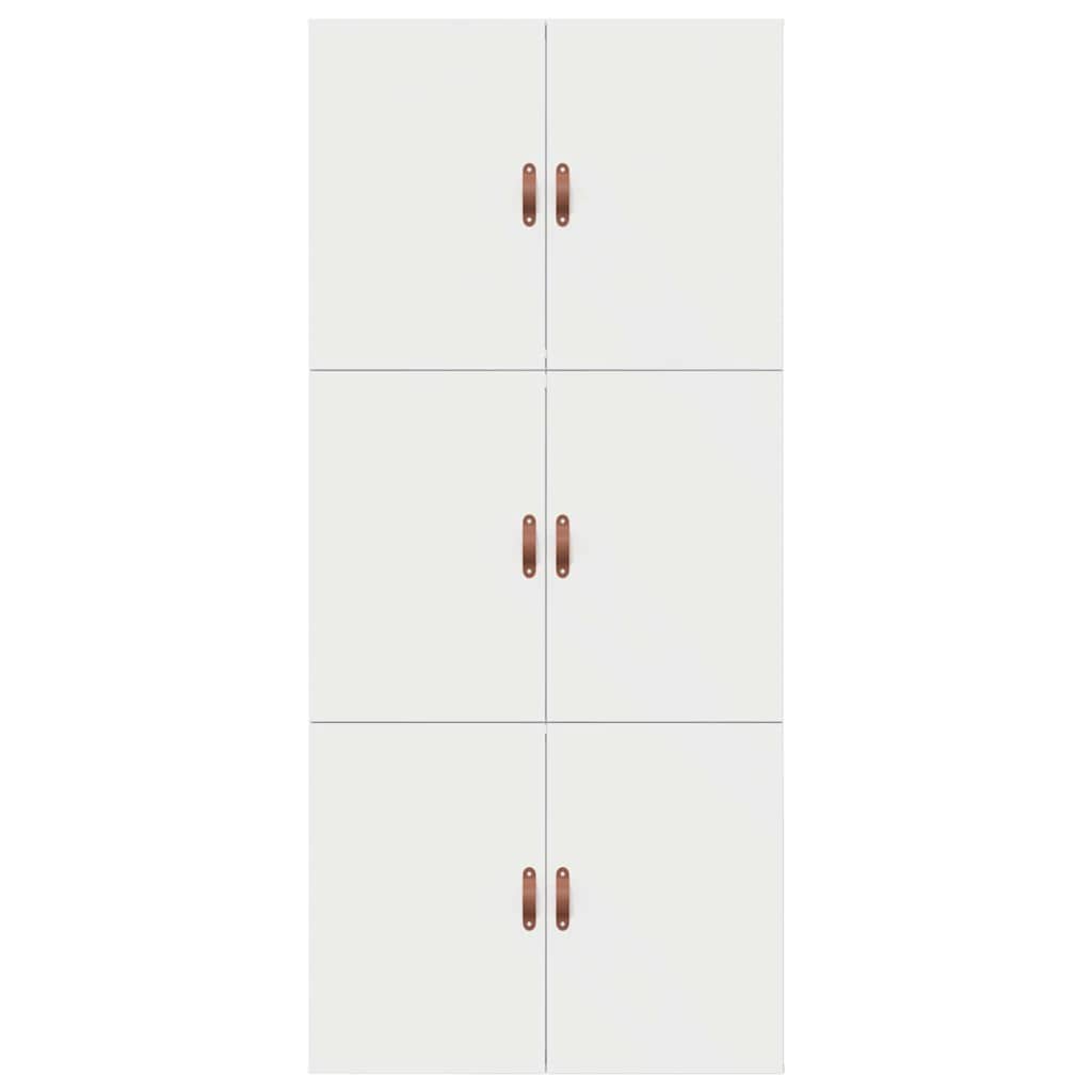 Seng med opbevaring med dør Hvid 100 x 200 cm Konstrueret træ
