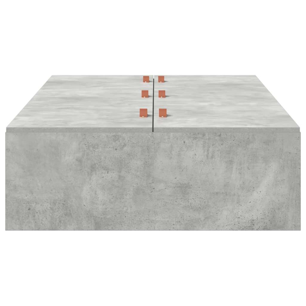 Seng med opbevaring Beton Grå 100 x 200 cm Konstrueret træ