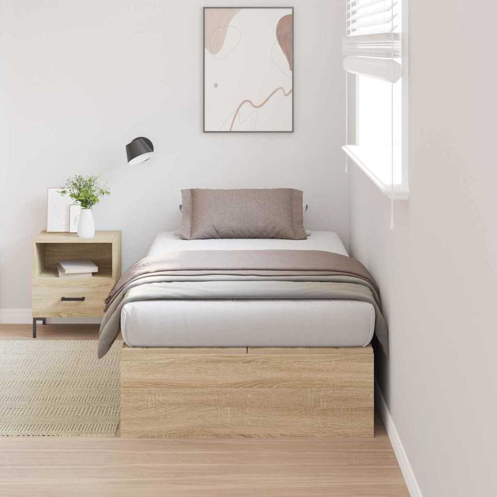 Seng med opbevaring Sonoma eg 90 x 190 cm Konstrueret træ