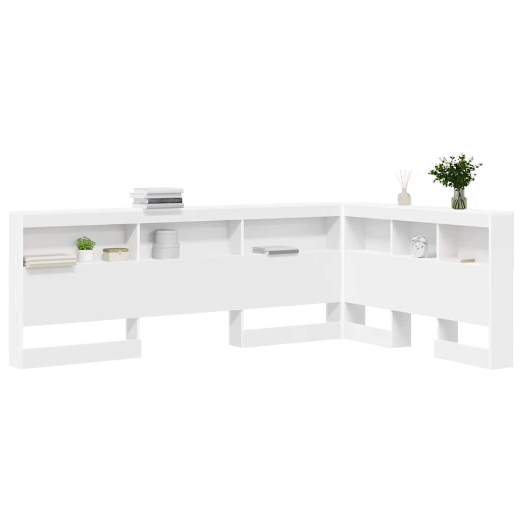 Opbevaringshovedgavl Hvid 120 cm Konstrueret træ