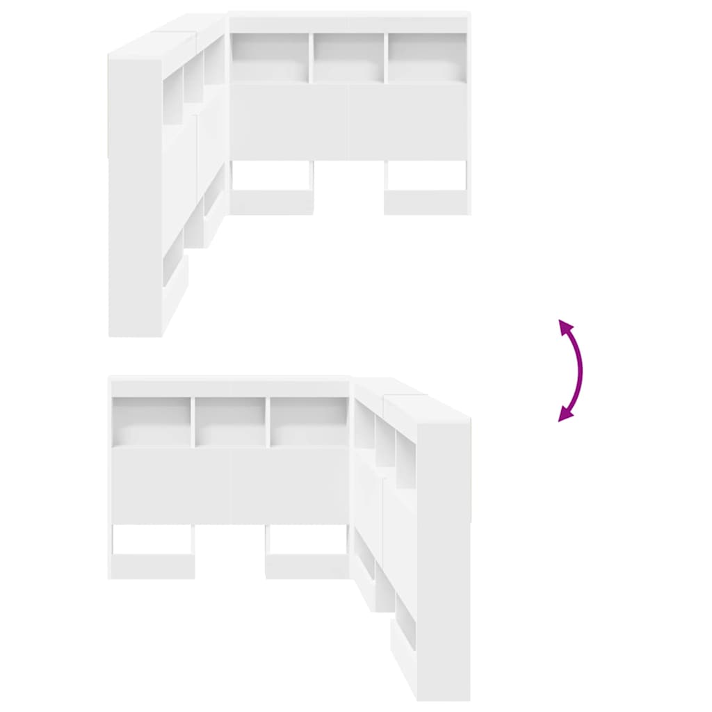 Opbevaringshovedgavl Hvid 90 cm Konstrueret træ