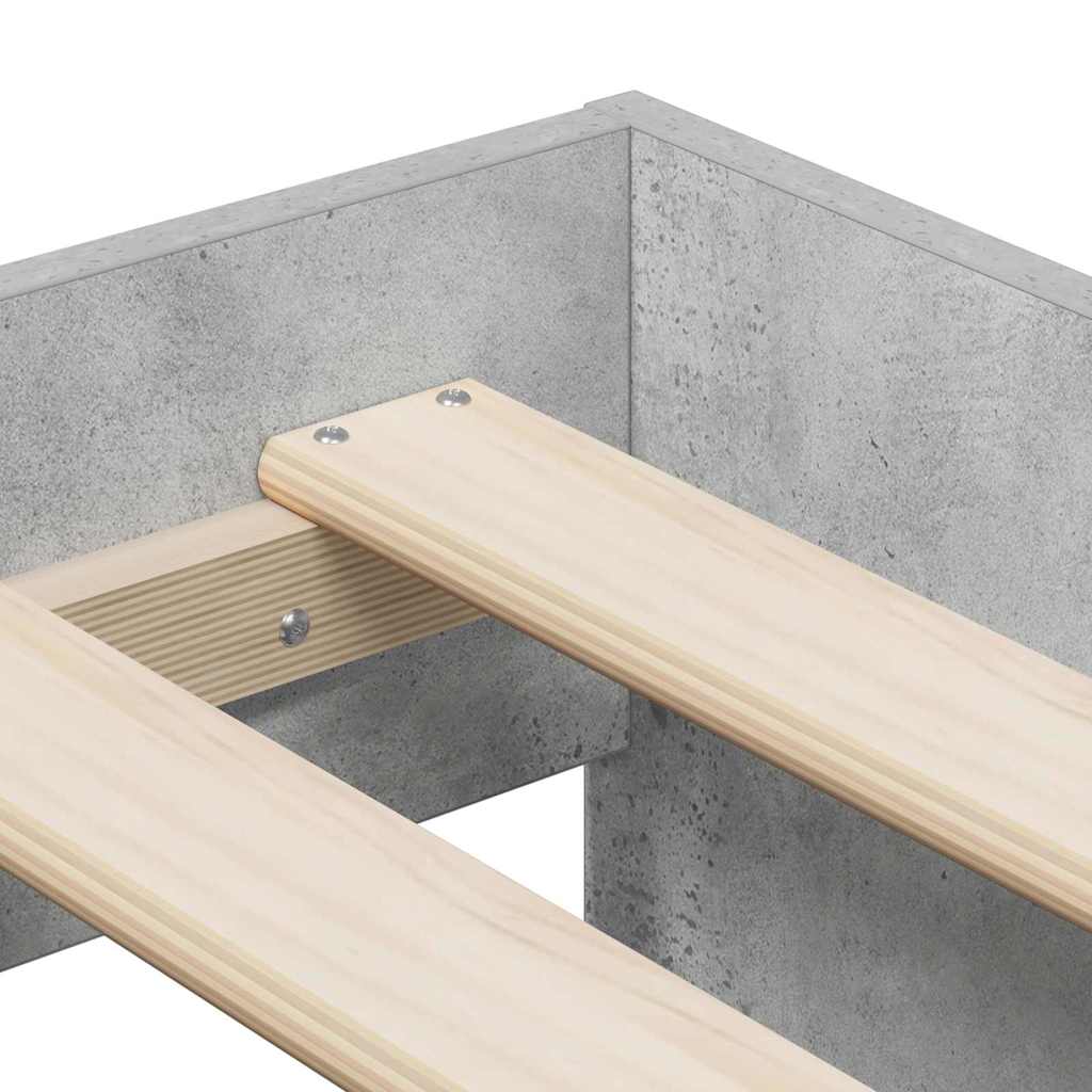 Seng med opbevaring Beton Grå 80 cm Konstrueret træ
