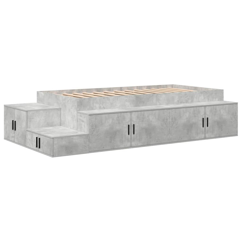 Seng med opbevaring Beton Grå 80 cm Konstrueret træ