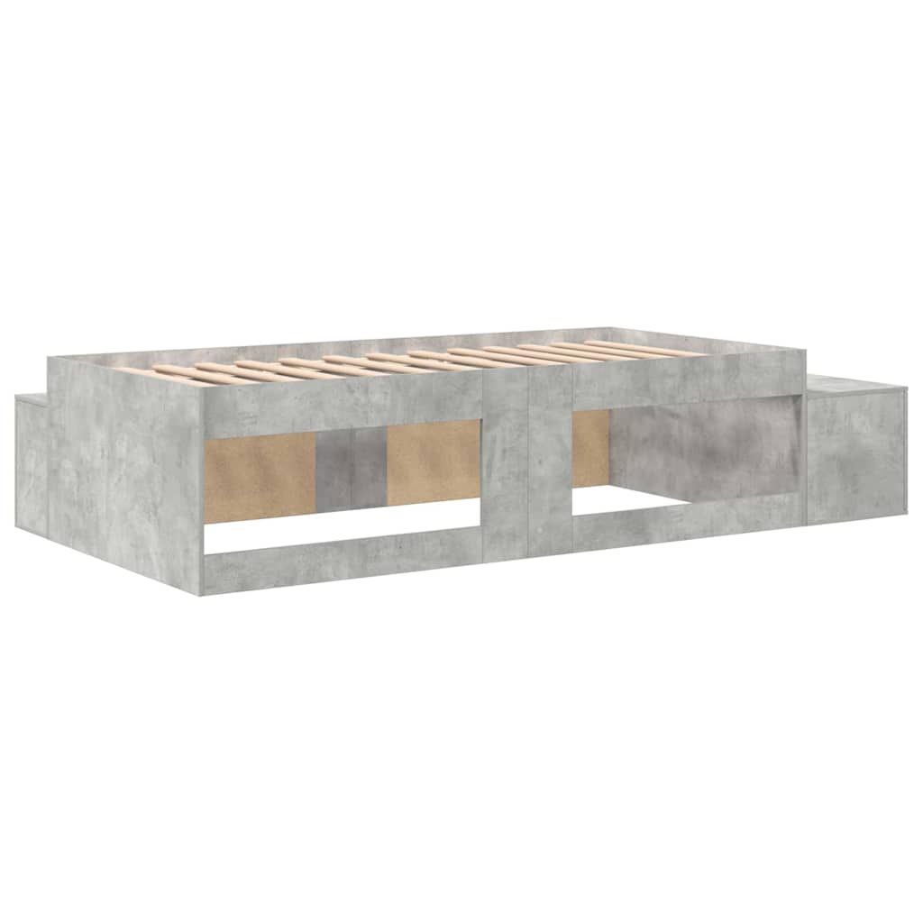 Seng med opbevaring Beton Grå 80 cm Konstrueret træ