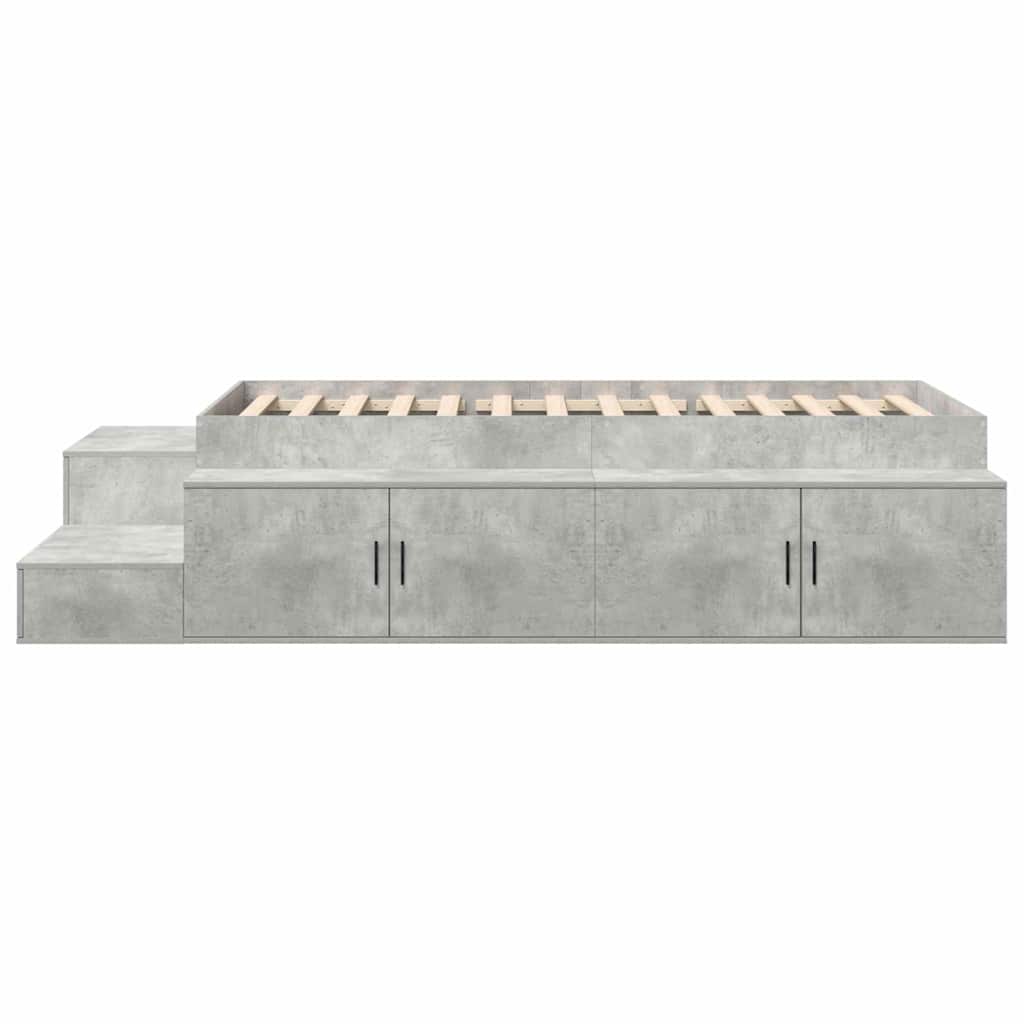 Seng med opbevaring Beton Grå 80 cm Konstrueret træ