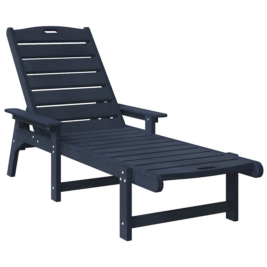 Solstol 2 stk. Polyethylen Marineblå