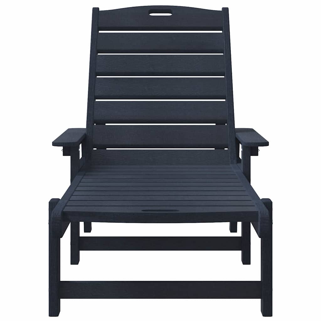 Solstol 2 stk. Polyethylen Marineblå