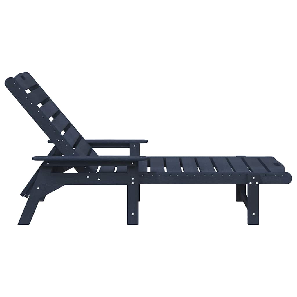 Solstol 2 stk. Polyethylen Marineblå