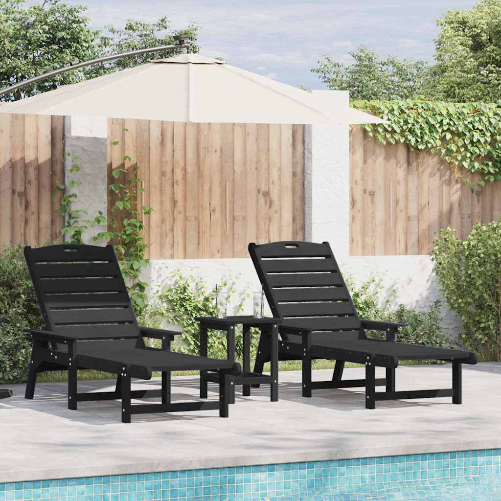 Solstol 2 stk. Polyethylen Sort
