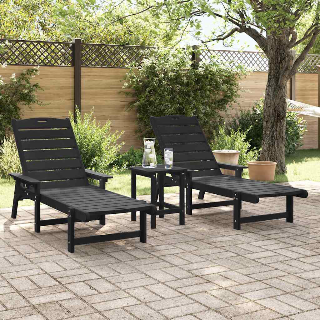 Solstol 2 stk. Polyethylen Sort