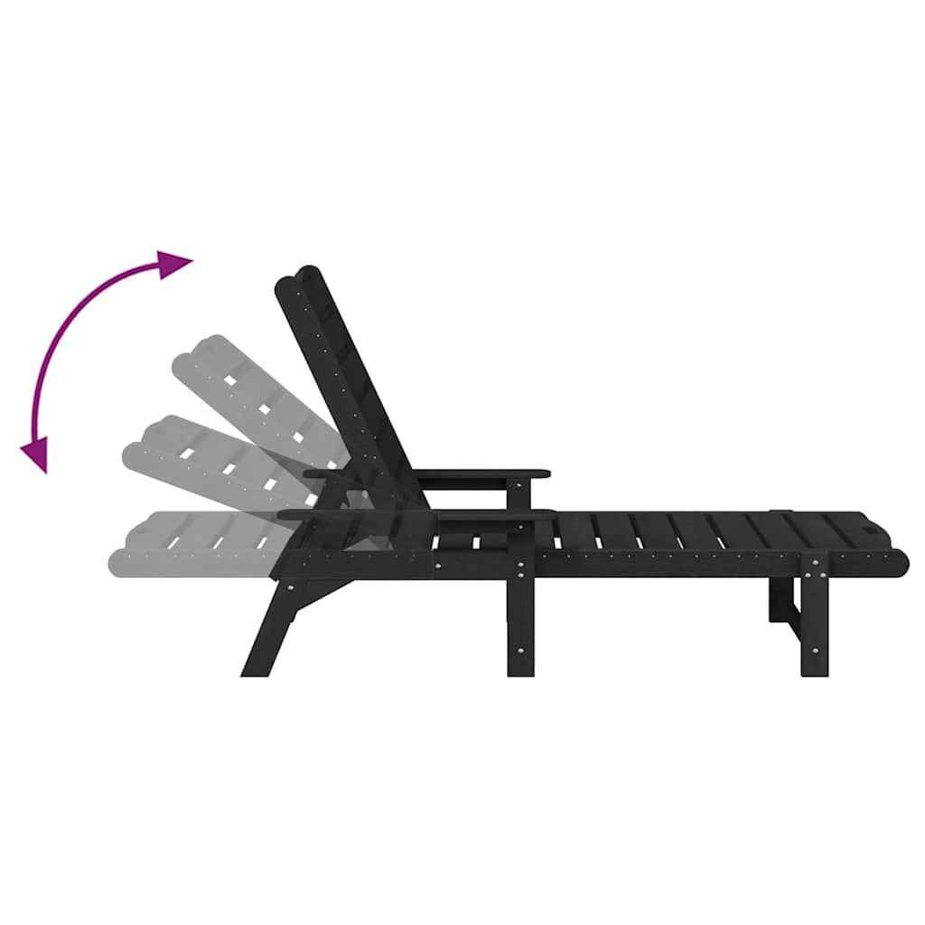 Solstol 2 stk. Polyethylen Sort