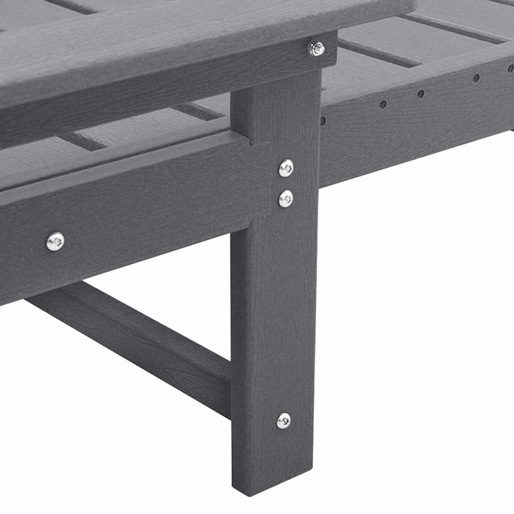 Solstol 2 stk. Polyethylen Lysegrå