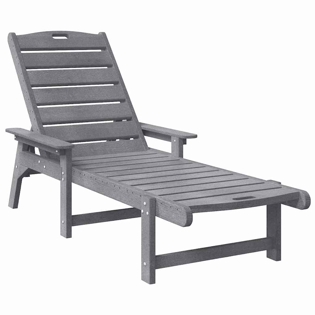 Solstol 3 stk. Polyethylen Lysegrå