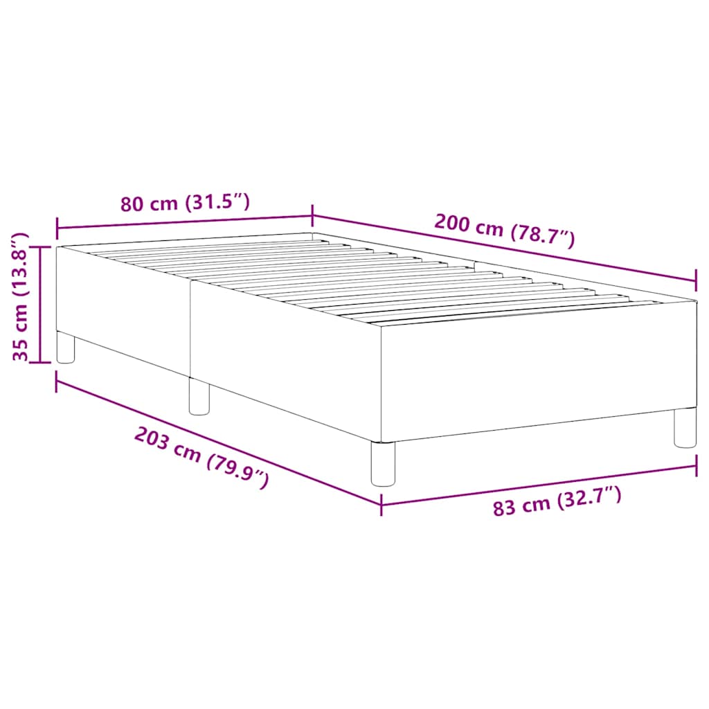 Box spring seng Grågrøn 80 x 200 cm Velourstof
