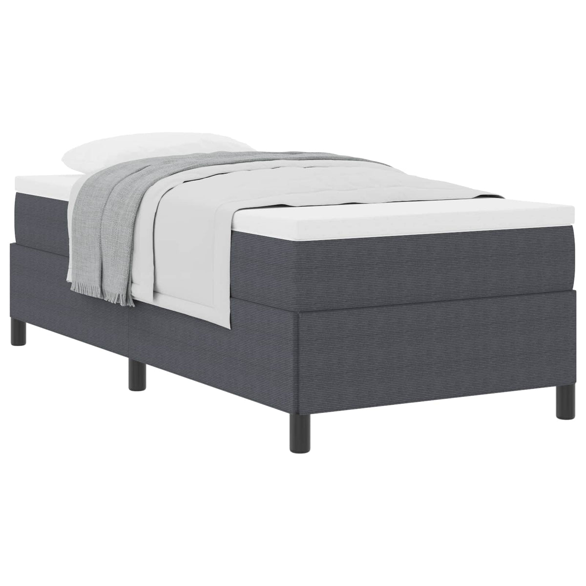 Box spring seng Mørkegrå 90 x 200 cm Velourstof