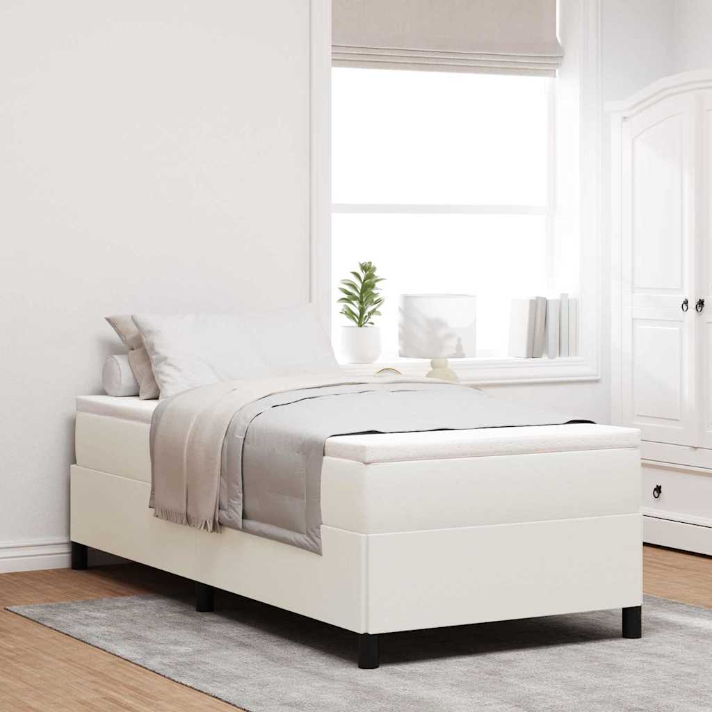 Box spring seng Cremefarvet 90 x 200 cm Velourstof