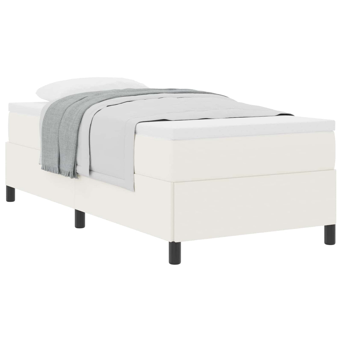 Box spring seng Cremefarvet 90 x 200 cm Velourstof