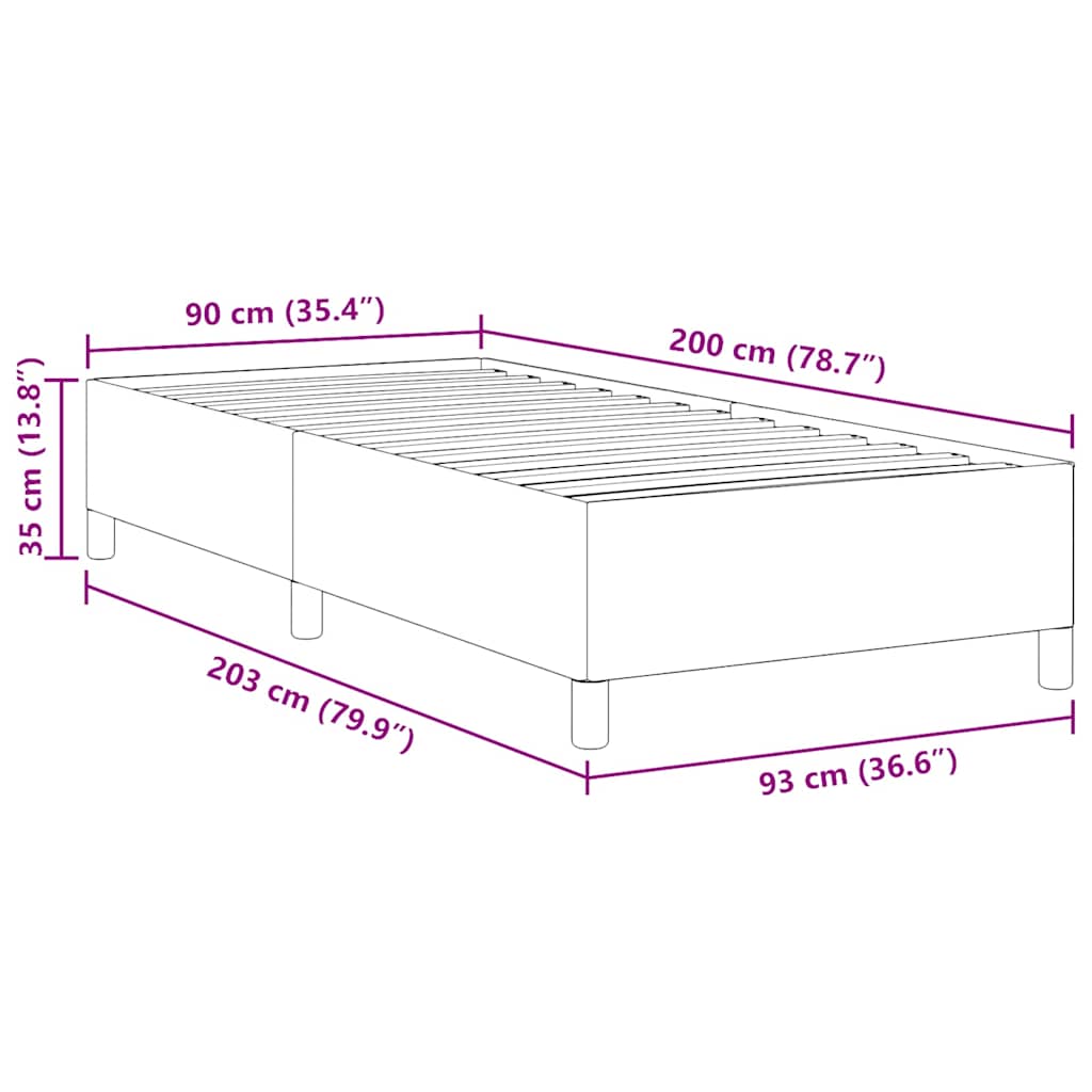 Box spring seng Cremefarvet 90 x 200 cm Velourstof