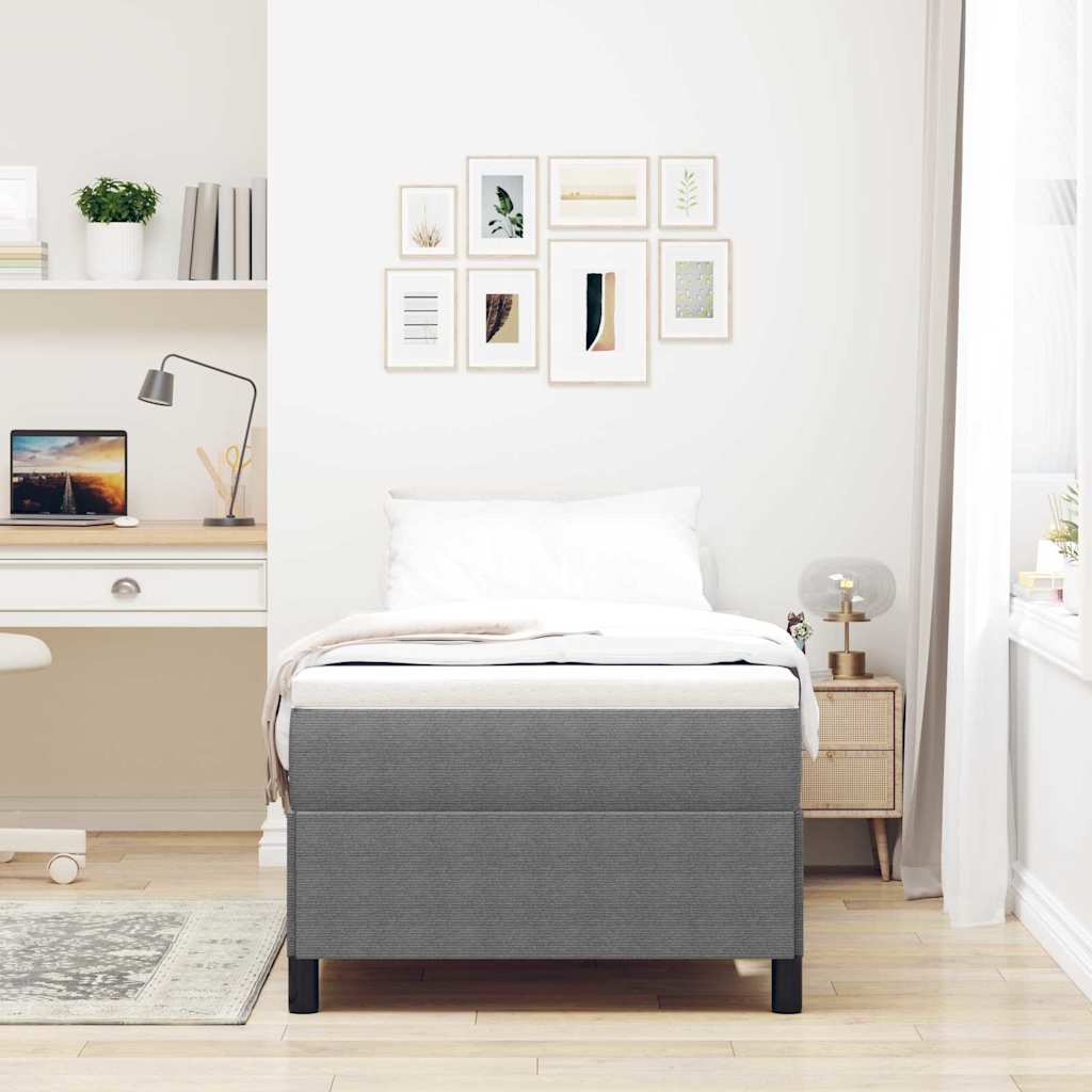 Box spring seng Lysegrå 100 x 200 cm Velourstof