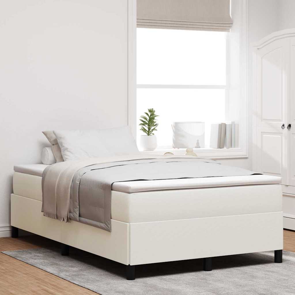 Box spring seng Cremefarvet 120 x 190 cm Velourstof