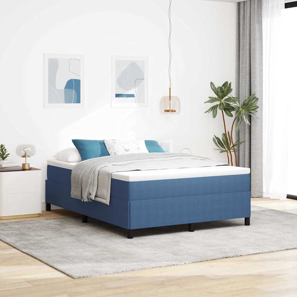 Box spring seng Blå 140 x 190 cm Velourstof