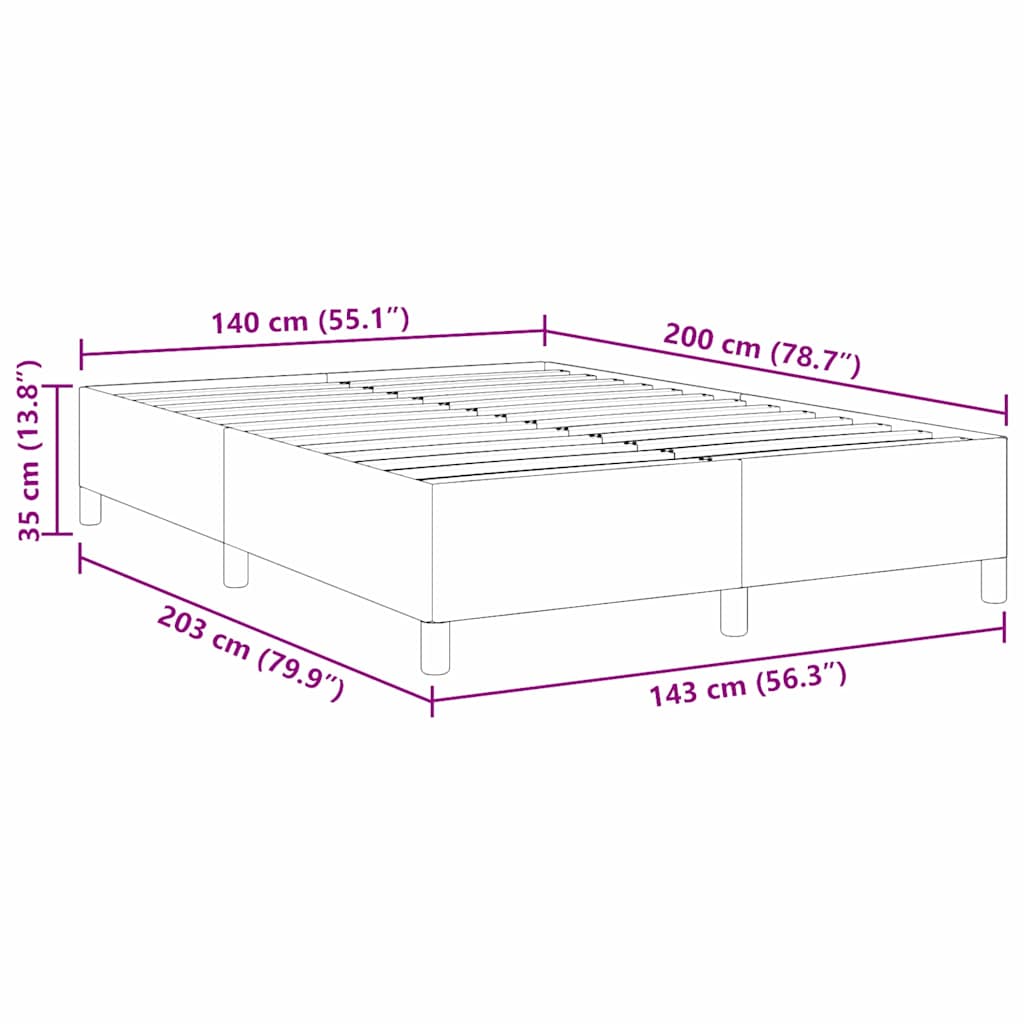 Box spring seng Mørkegrå 140 x 200 cm Velourstof