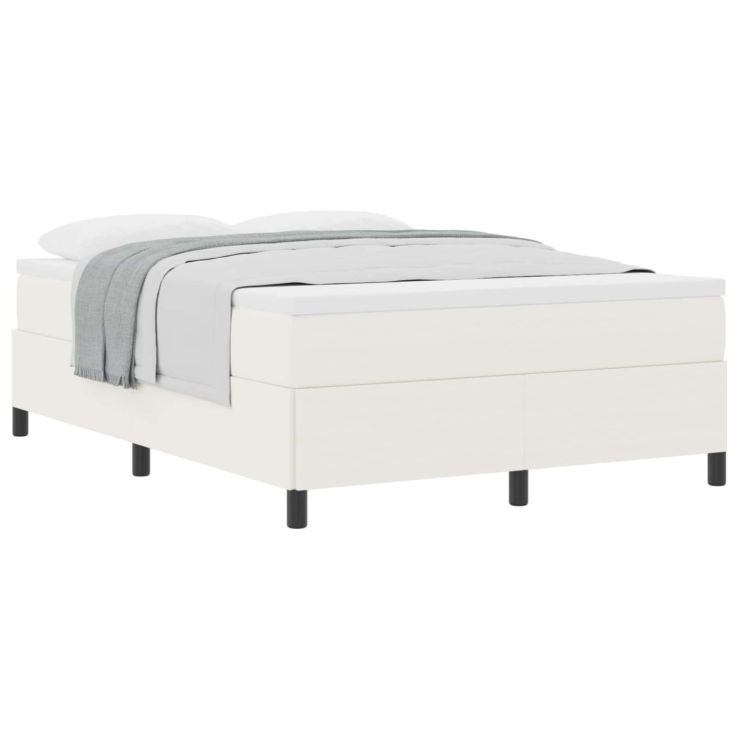 Box spring seng Cremefarvet 140 x 200 cm Velourstof