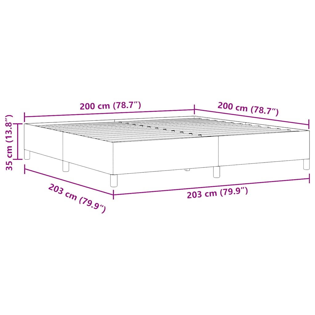 Box spring seng Mørkegrå 200 x 200 cm Velourstof