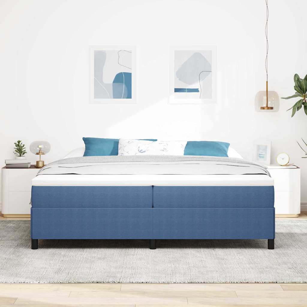 Box spring seng Blå 200 x 200 cm Velourstof