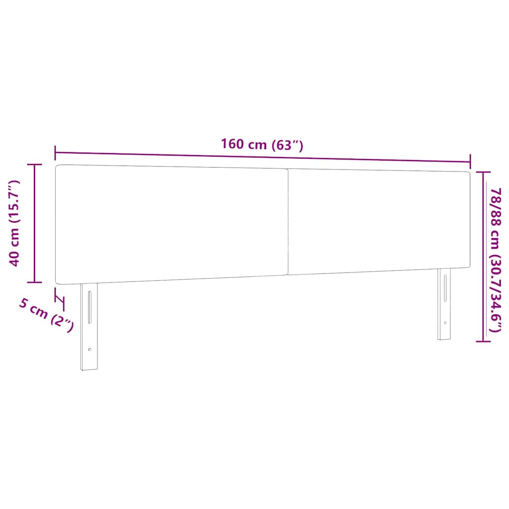 Hovedgærde Creme 160 cm Velourstof