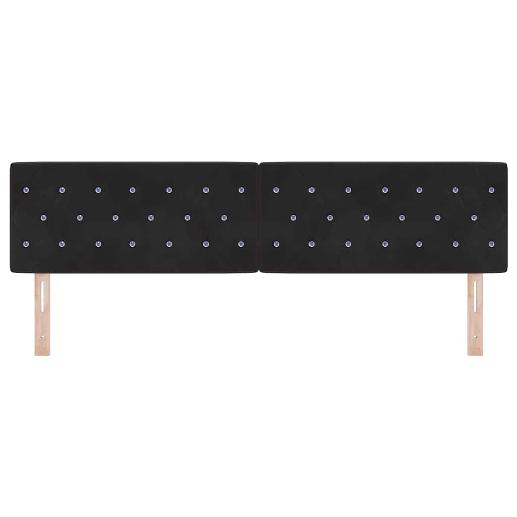 Hovedgærde Sort 180 cm Fløjl