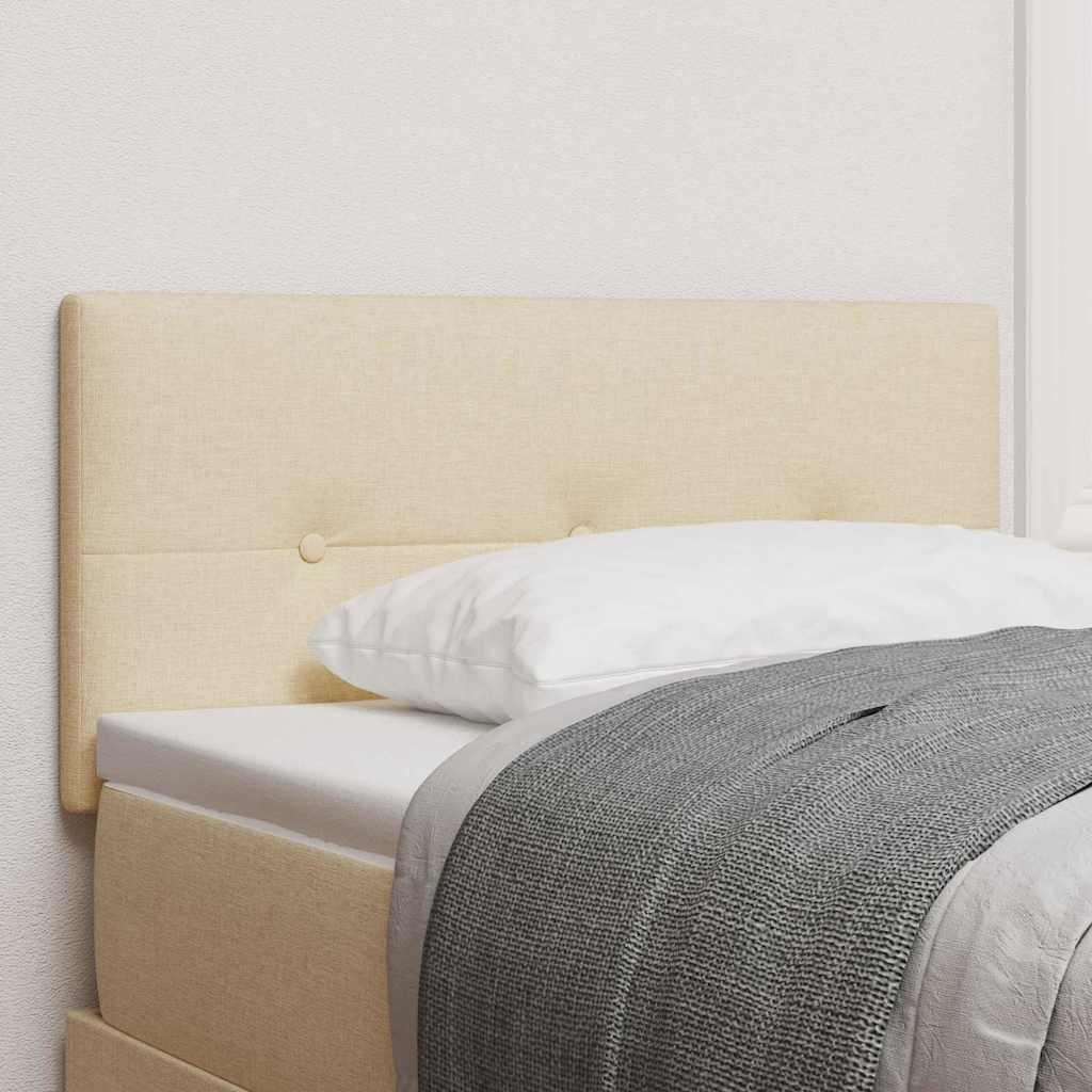 Højdejusterbart sengehoved med hovedgærde Creme 80 cm Stof