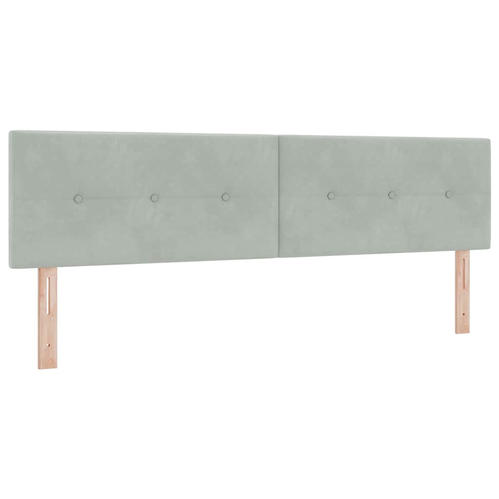 Hovedgærde Lysegrå 180 cm Fløjl