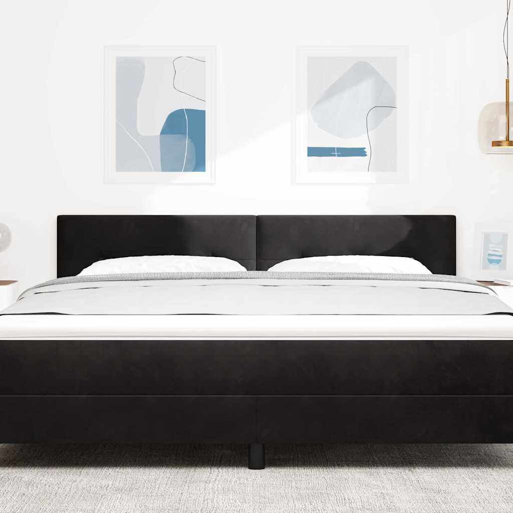 Hovedgærde Sort 180 cm Fløjl