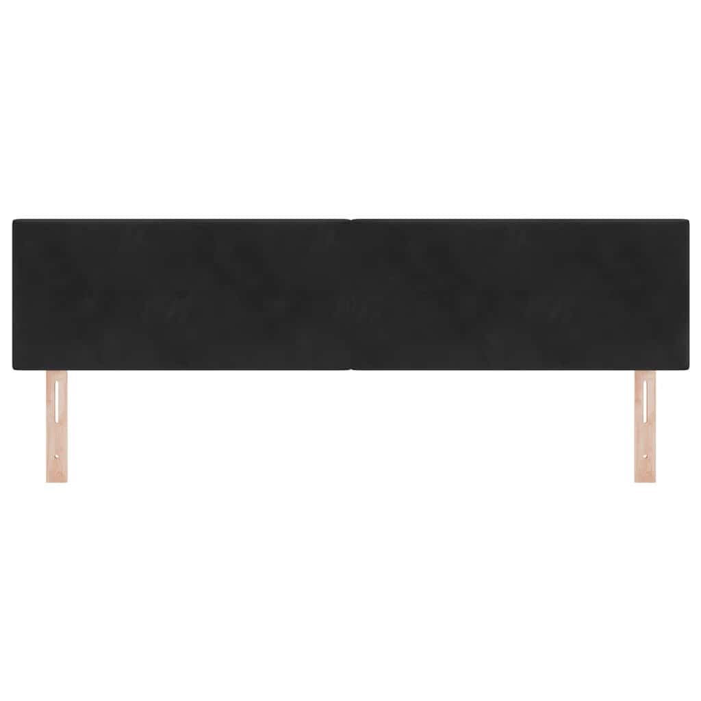Hovedgærde Sort 180 cm Fløjl