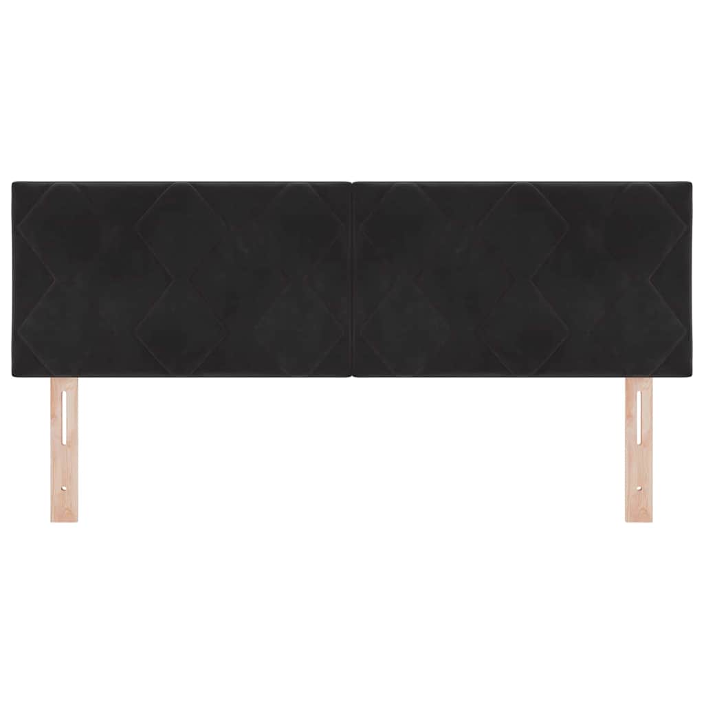 Hovedgærde Sort 160 cm Fløjl