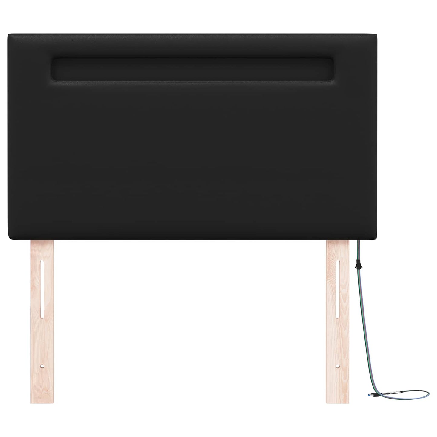 LED sengegavl Sort Faux læder