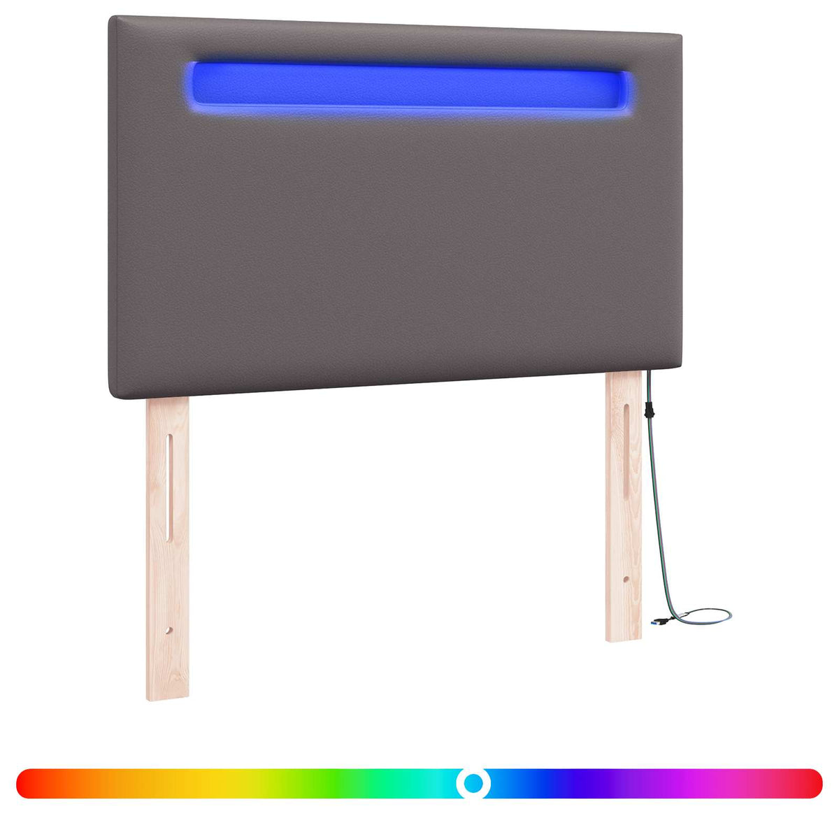 LED sengegavl Grå 100 cm Faux læder