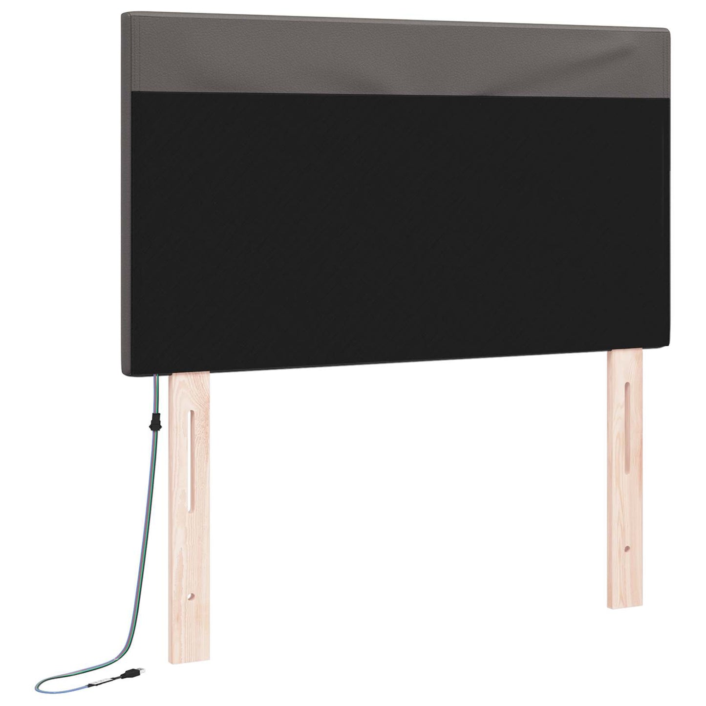 LED sengegavl Grå 100 cm Faux læder