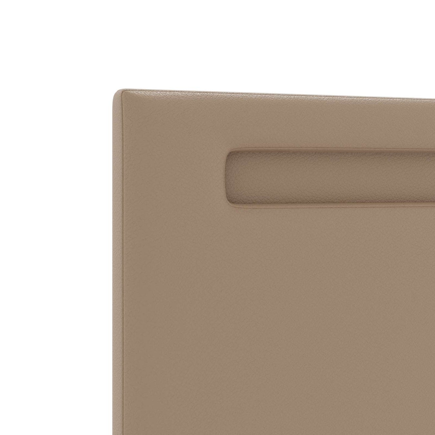 LED sengegavl Cappuccino Faux læder